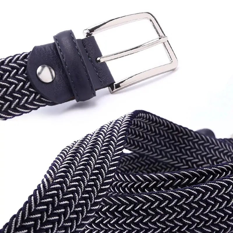 Men's Gray Woven Slim Fit Belt 140cm - Image 81