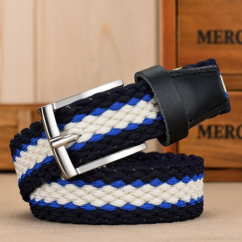 Men's Gray Woven Slim Fit Belt 140cm - Image 71