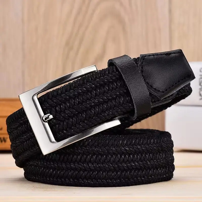 Men's Gray Woven Slim Fit Belt 140cm - Image 77