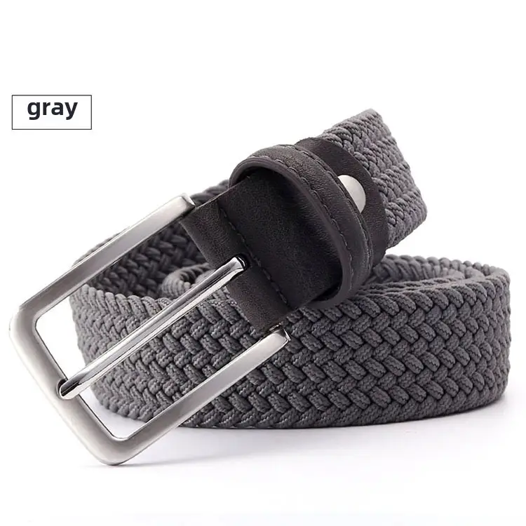 Men's Gray Woven Slim Fit Belt 140cm - Image 18