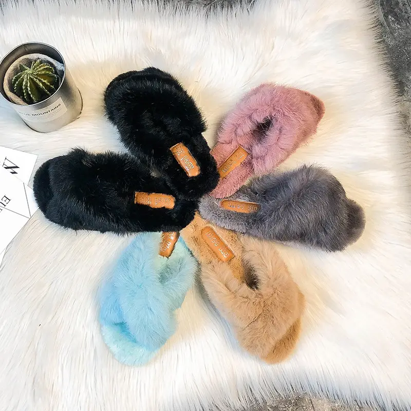 Women's 2022 Wool Faux Fur Slippers All Colors - Image 9