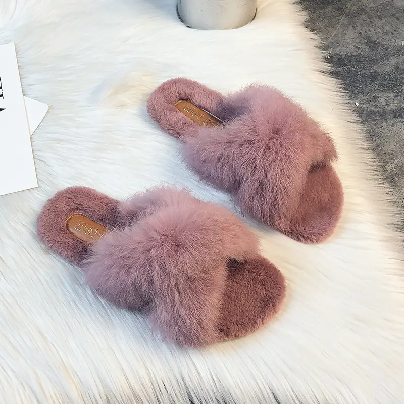 Women's 2022 Wool Faux Fur Slippers All Colors - Image 11