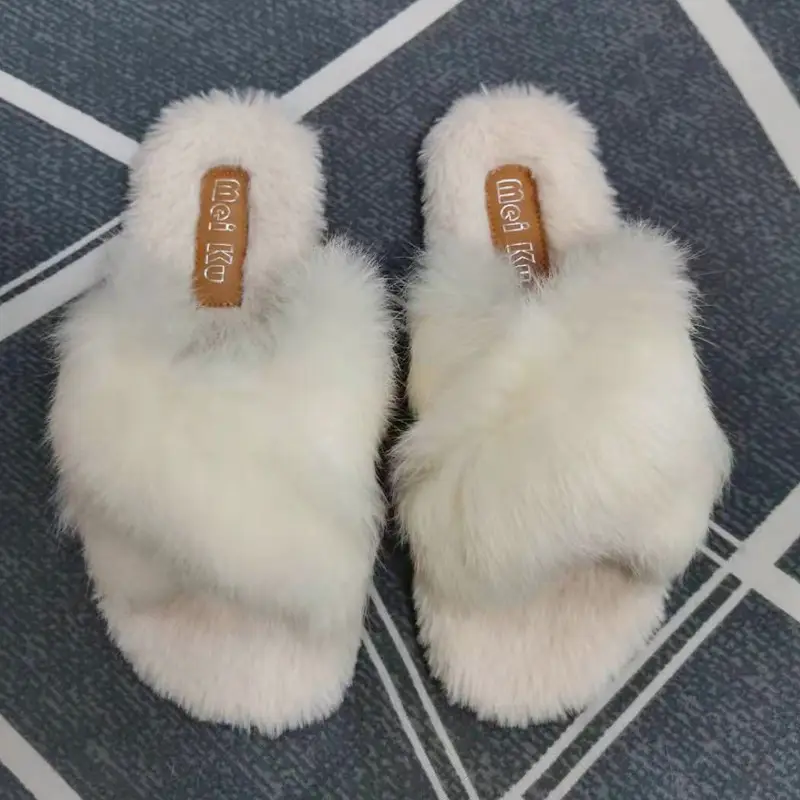 Women's 2022 Wool Faux Fur Slippers All Colors - Image 6