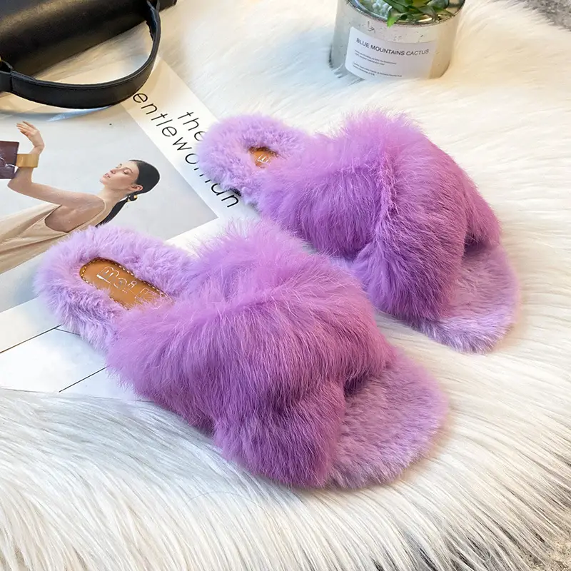 Women's 2022 Wool Faux Fur Slippers All Colors - Image 7