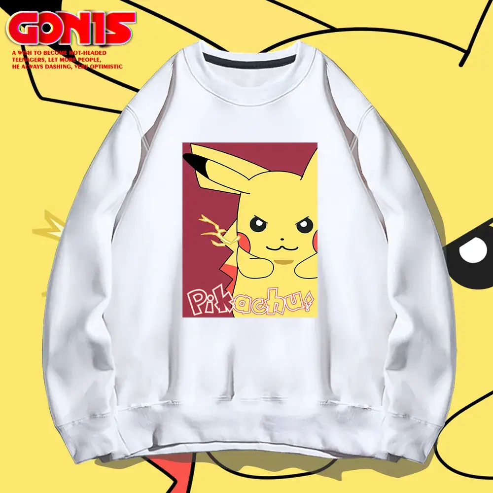 Pikachu Graphic Sweatshirt White for Men Women - Image 12