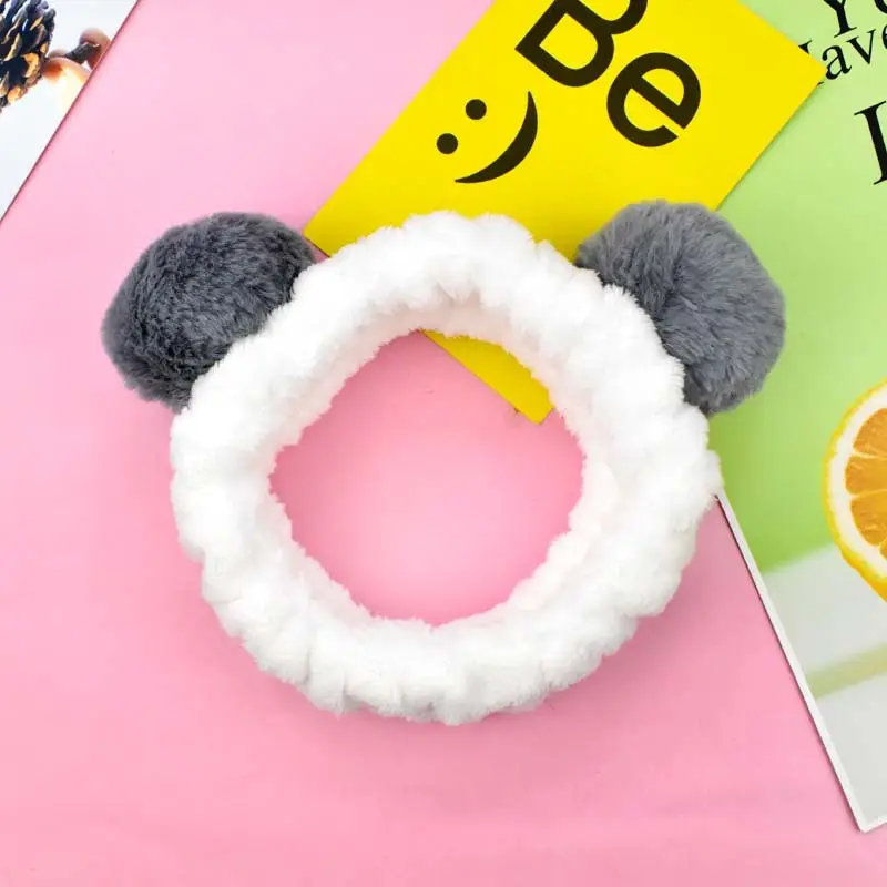 Panda Ear Hair Band White Black Soft Hair Band - Image 3