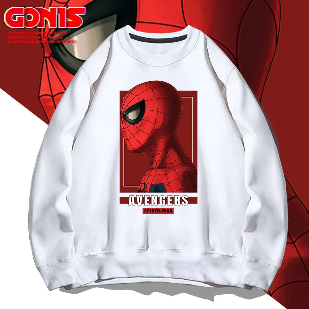 Men Avengers Spider-Man Crewneck Sweatshirt Grey - Image 11