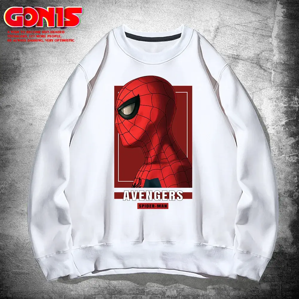 Men Avengers Spider-Man Crewneck Sweatshirt Grey - Image 2