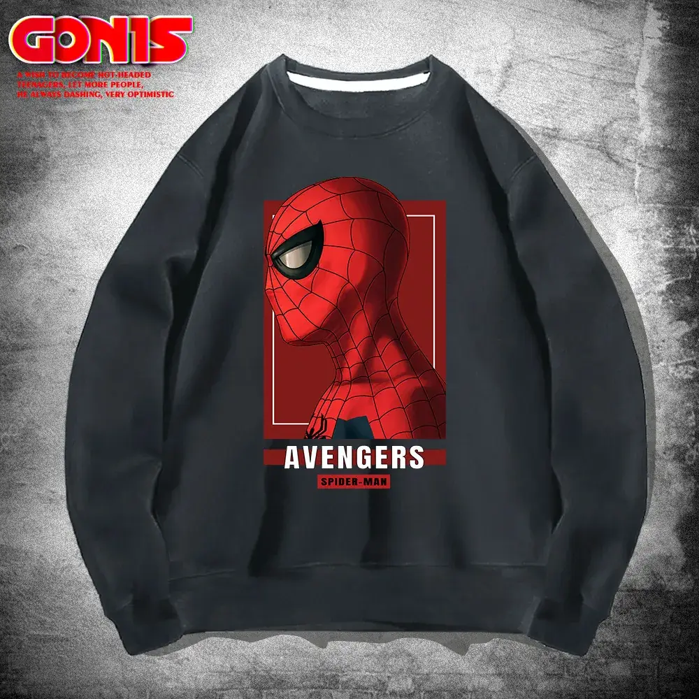 Men Avengers Spider-Man Crewneck Sweatshirt Grey - Image 9