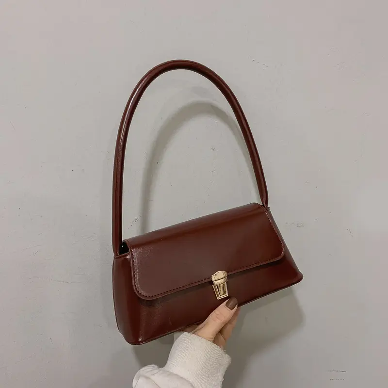 Fairy Gentle Style Small Brown Leather Handbag - Image 5