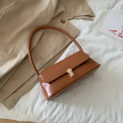Fairy Gentle Style Small Brown Leather Handbag - Image 4