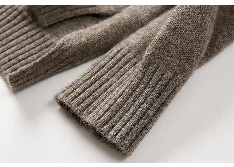 Women Wool Knit Turtleneck Sweater Grey 2023 — feature 14