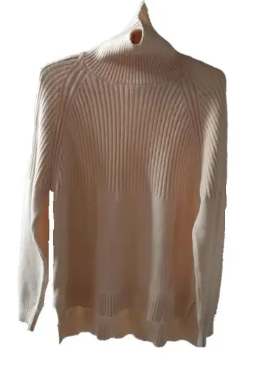 Women Wool Knit Turtleneck Sweater Grey 2023 - Image 5