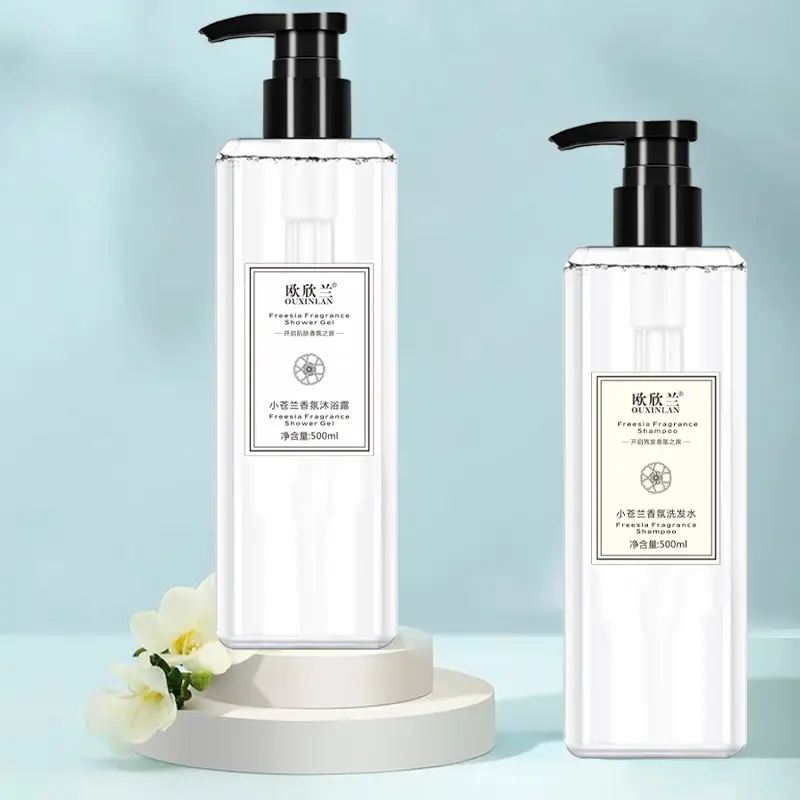 Ouxinlan freesia fragrance shampoo shower gel hair conditioner suit 500ml one-piece delivery - Image 5
