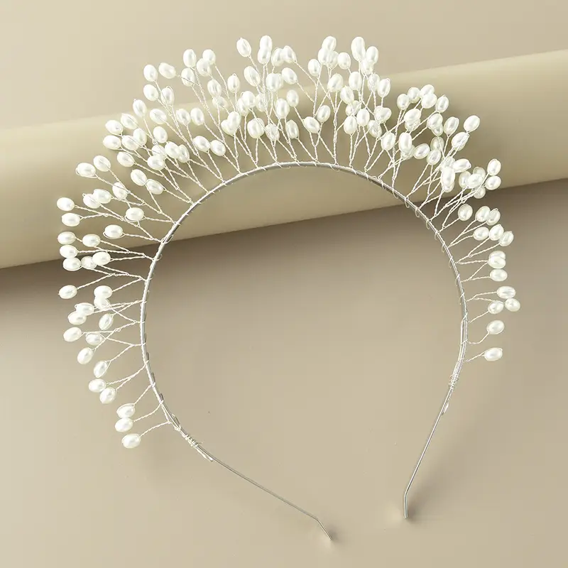 Golden Pearl Leaf Hairband for Women - Image 4