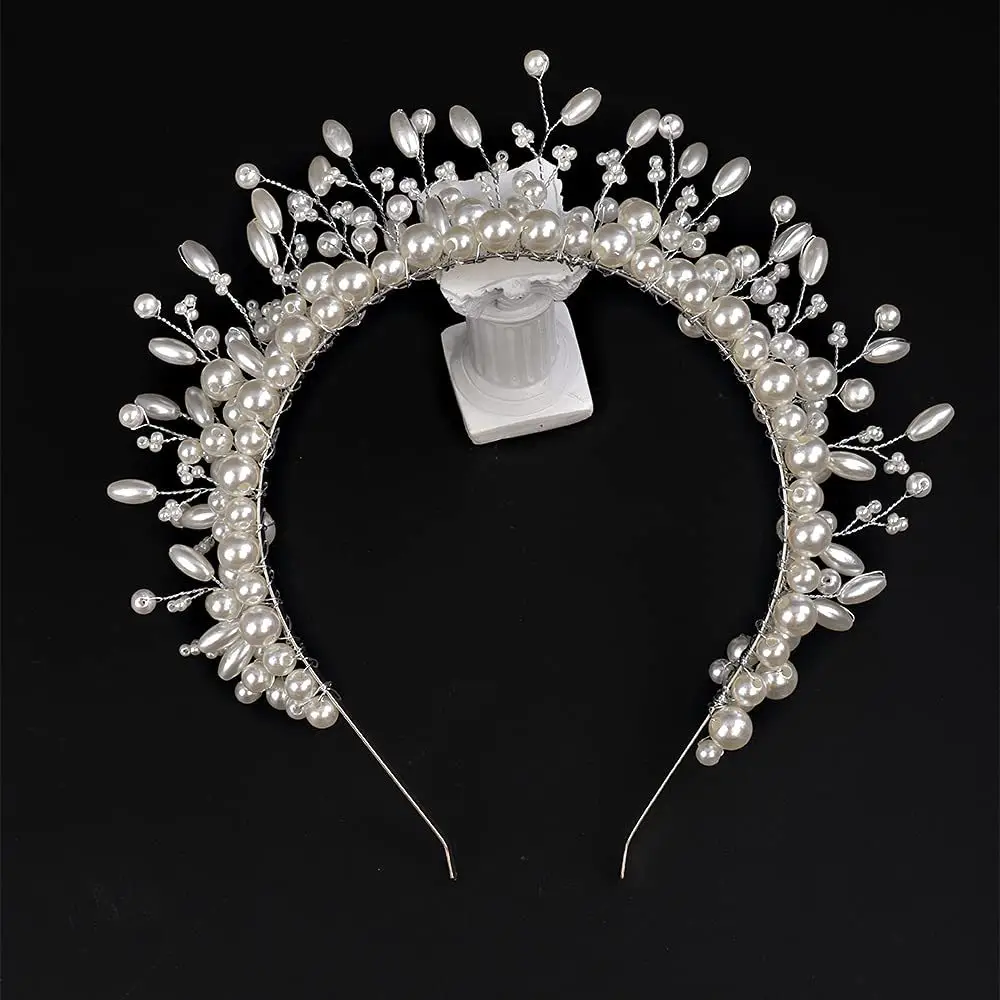 Golden Pearl Leaf Hairband for Women - Image 7