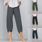 Dark Blue Brushed Suspender Casual Pants for Women — feature 6