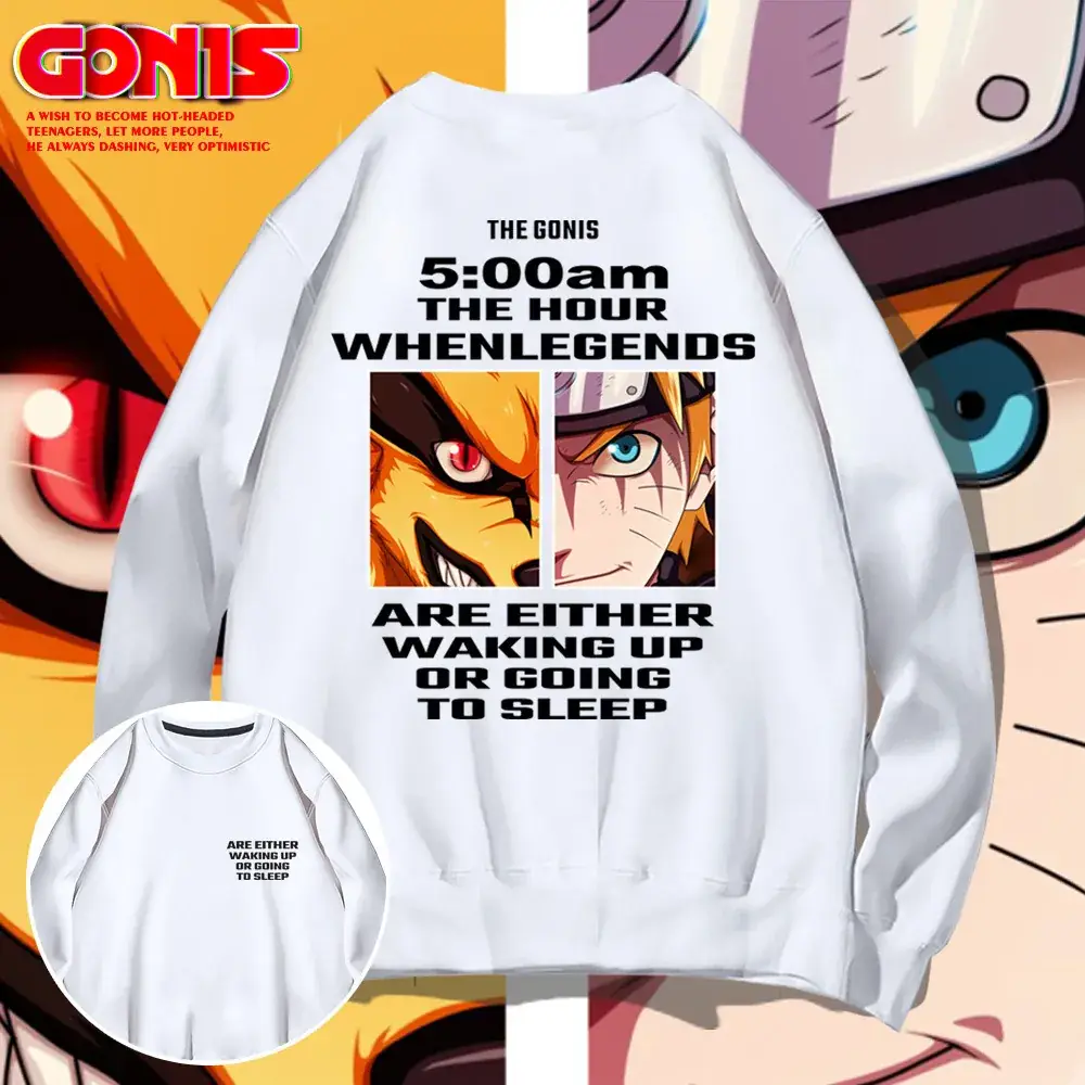 Naruto Anime Crewneck Sweatshirt Black Spring Autumn - Image 11