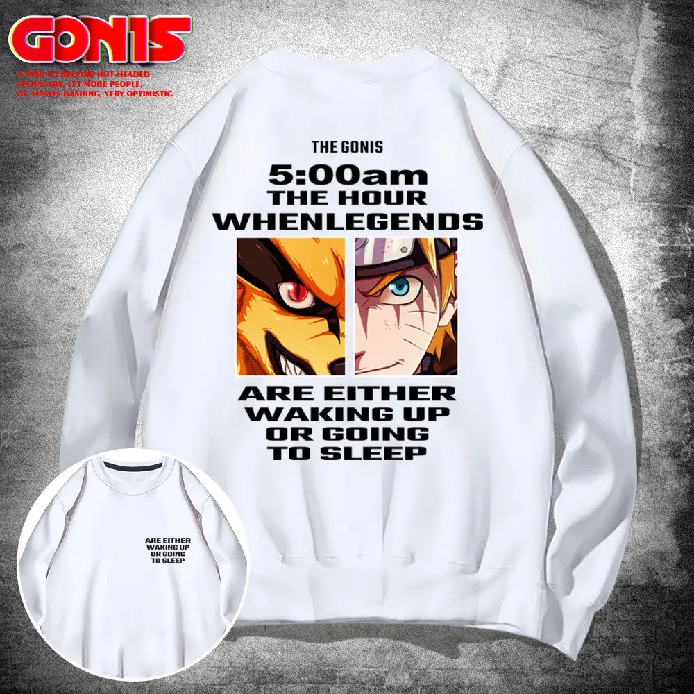 Naruto Anime Crewneck Sweatshirt Black Spring Autumn - Image 2