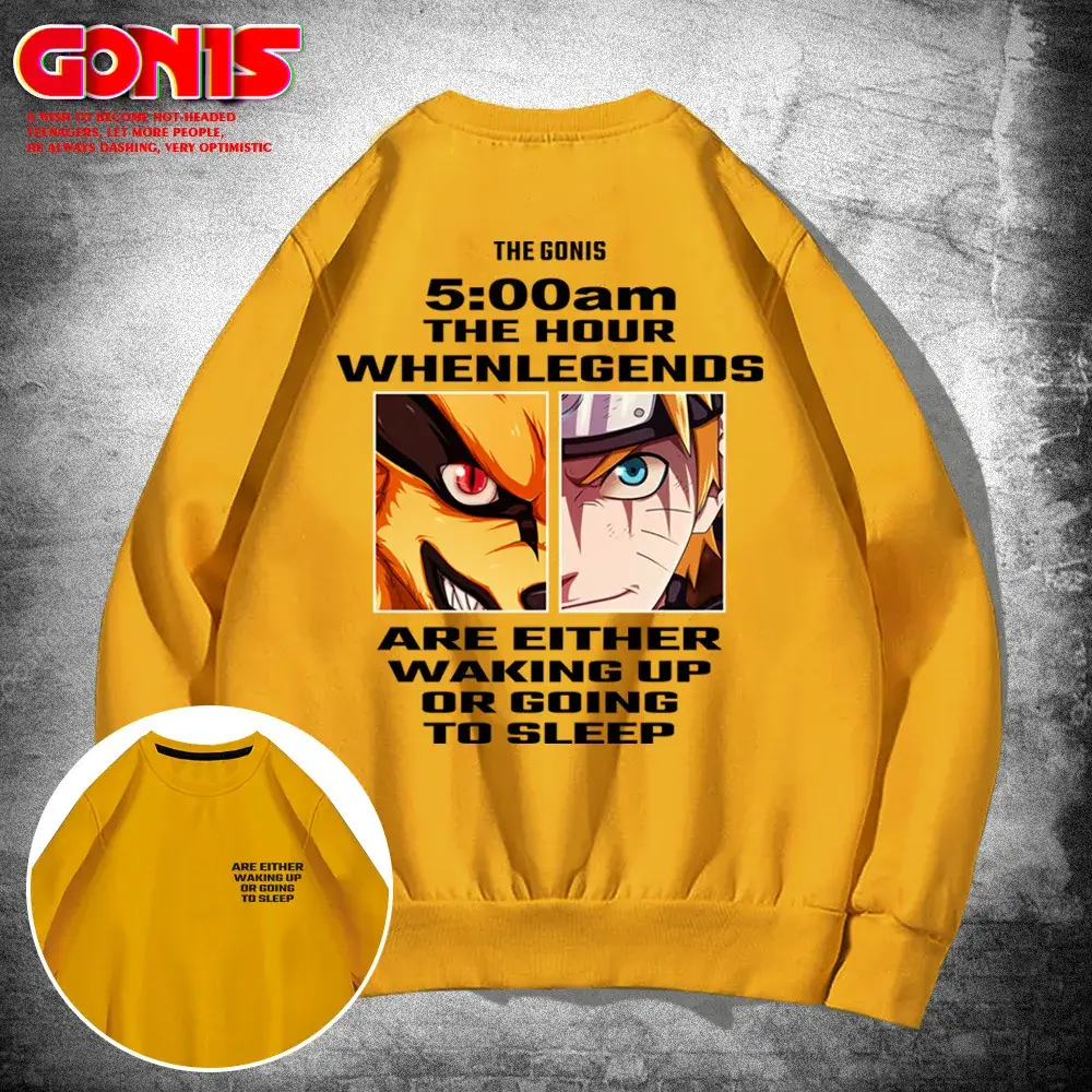 Naruto Anime Crewneck Sweatshirt Black Spring Autumn - Image 3