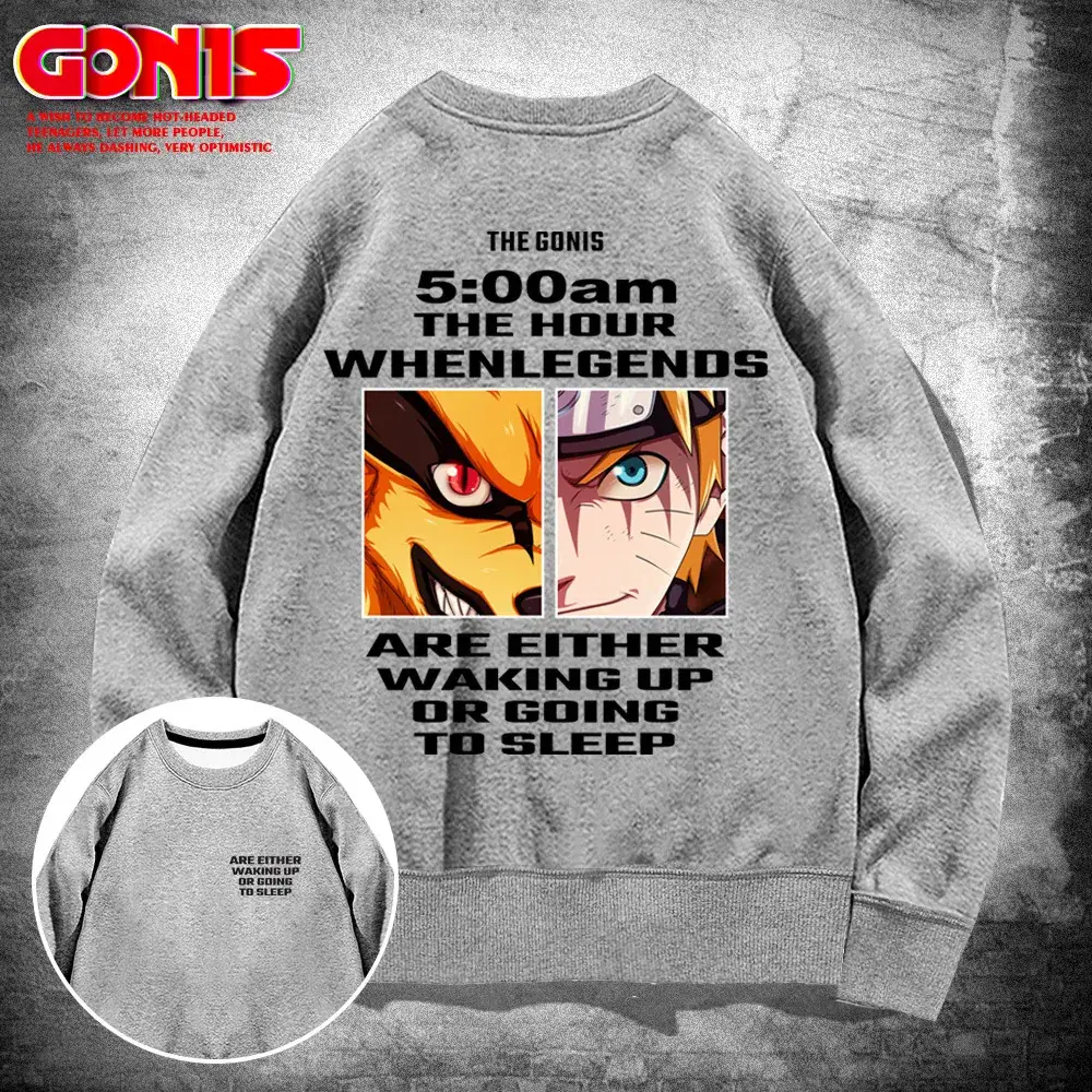 Naruto Anime Crewneck Sweatshirt Black Spring Autumn - Image 6