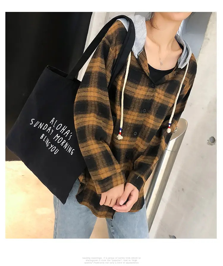 2024 Hooded Plaid Long Sleeve Women's Coat — feature 16