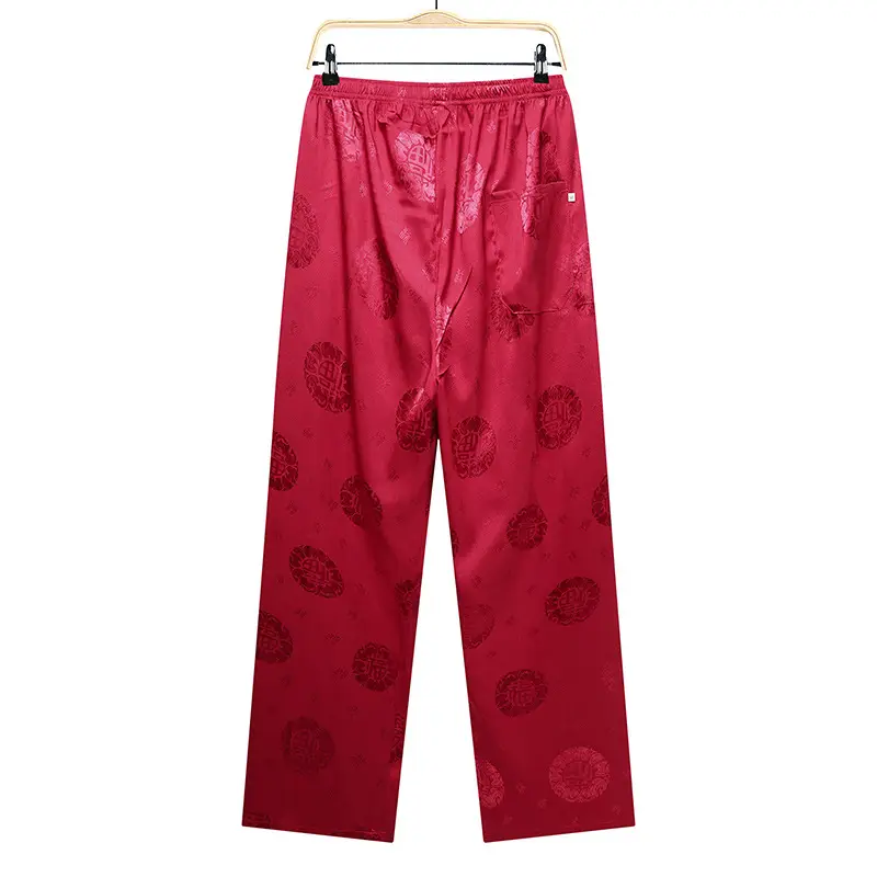 Red Printed Capri Pants for Men Summer Wear - Image 8