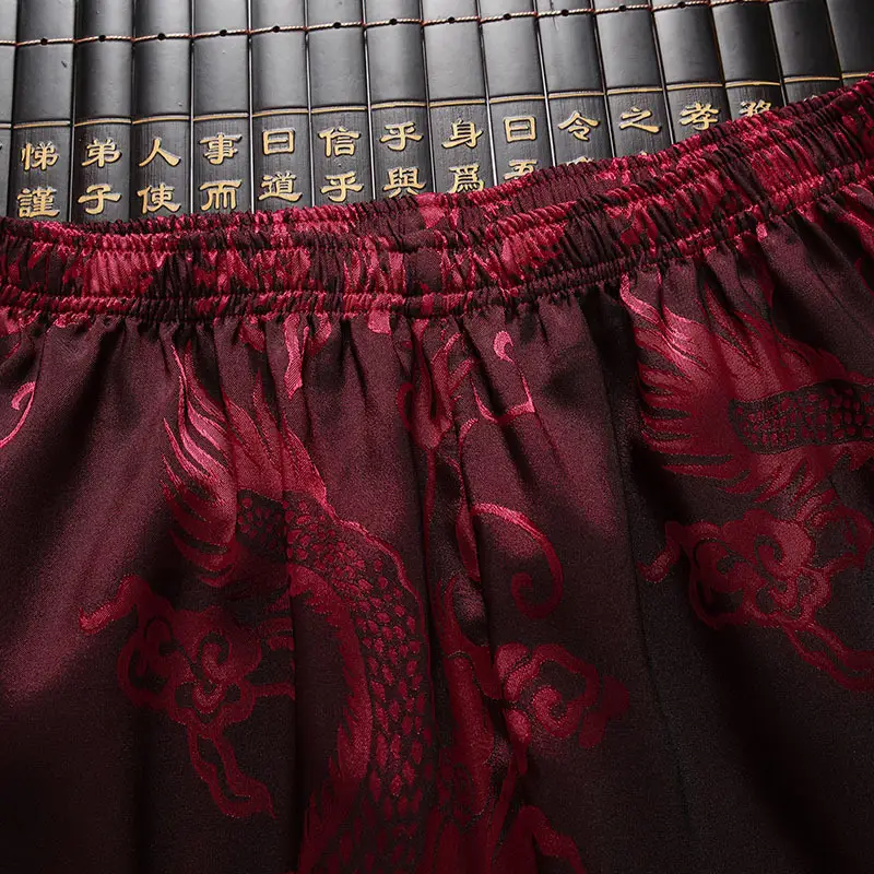 Red Printed Capri Pants for Men Summer Wear - Image 10