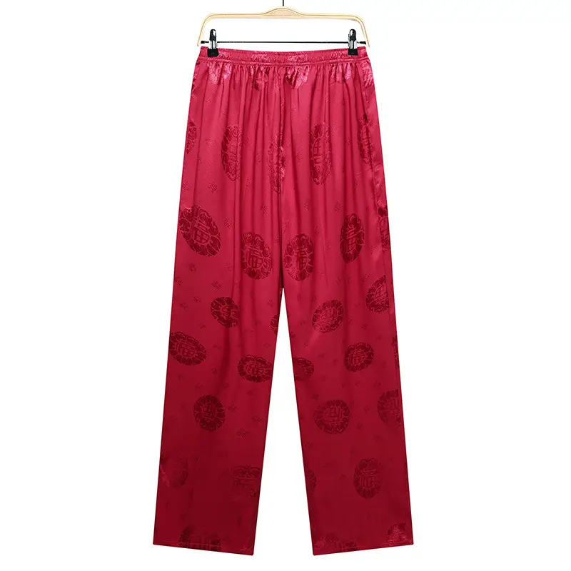 Red Printed Capri Pants for Men Summer Wear - Image 11