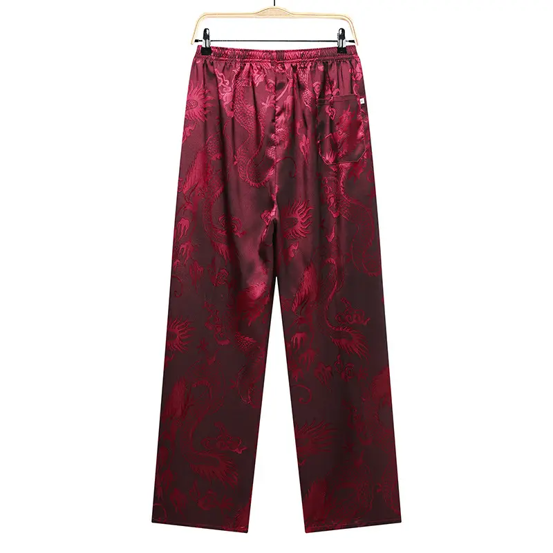 Red Printed Capri Pants for Men Summer Wear - Image 6