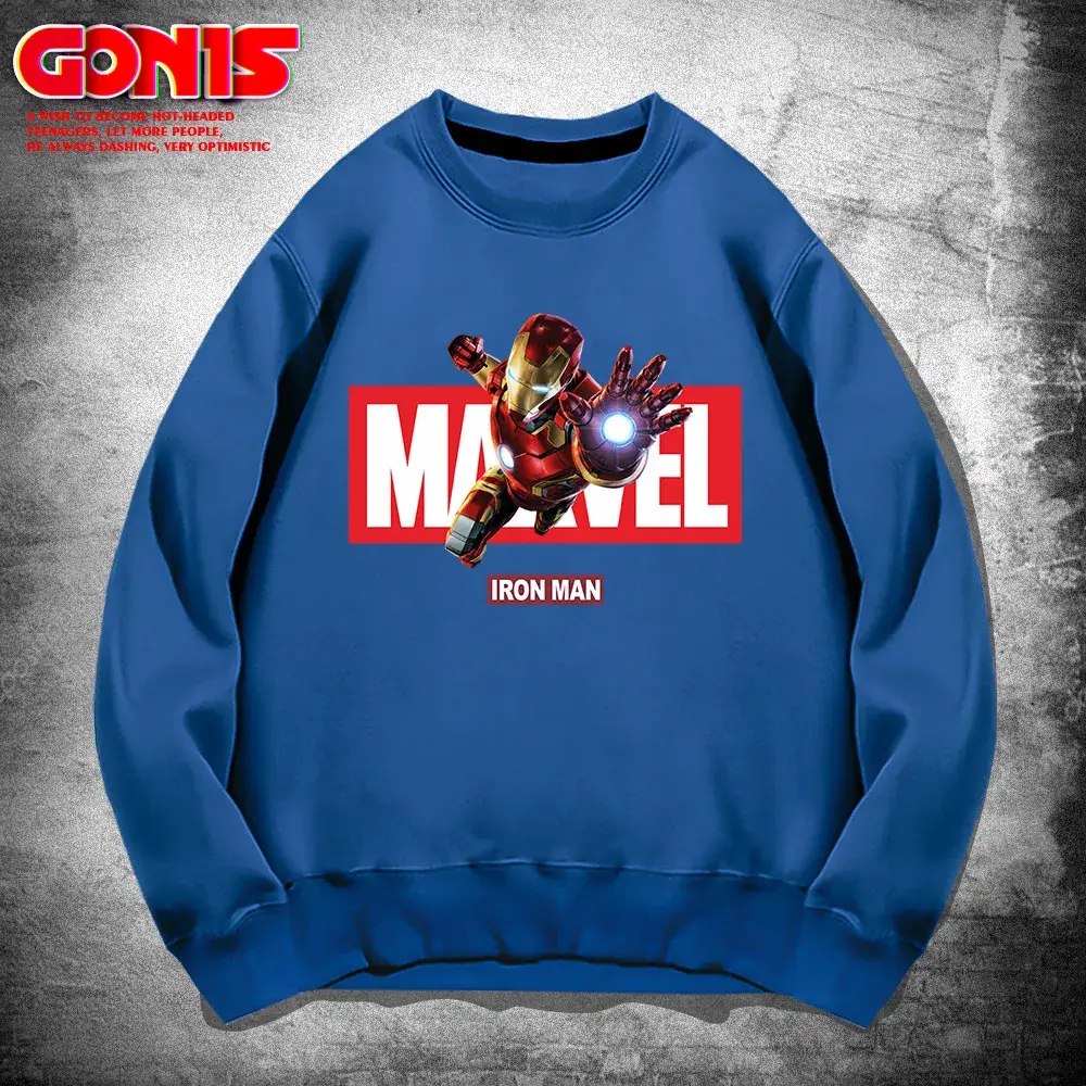 Men Marvel Iron Man Crewneck Sweatshirt White - Image 5