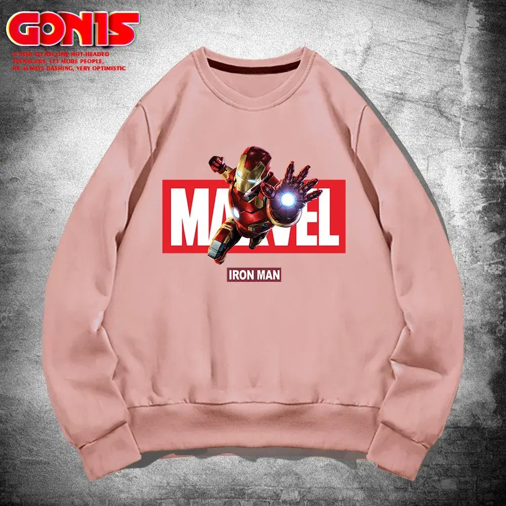Men Marvel Iron Man Crewneck Sweatshirt White - Image 7