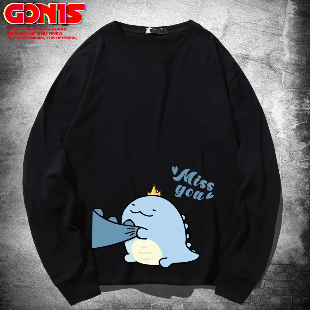 Hippo Dinosaur Long Sleeve Yellow T-Shirt - Image 10