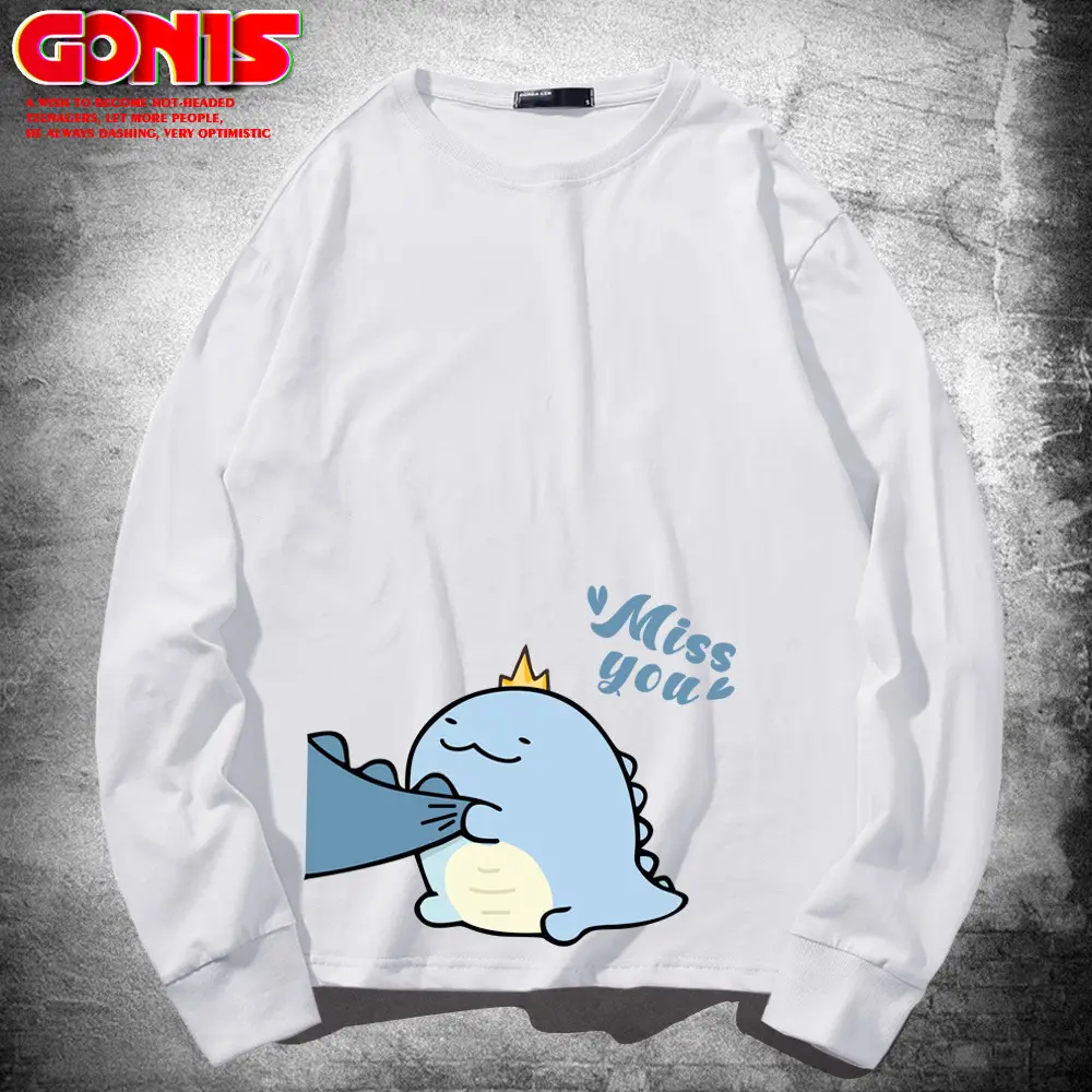 Hippo Dinosaur Long Sleeve Yellow T-Shirt - Image 11