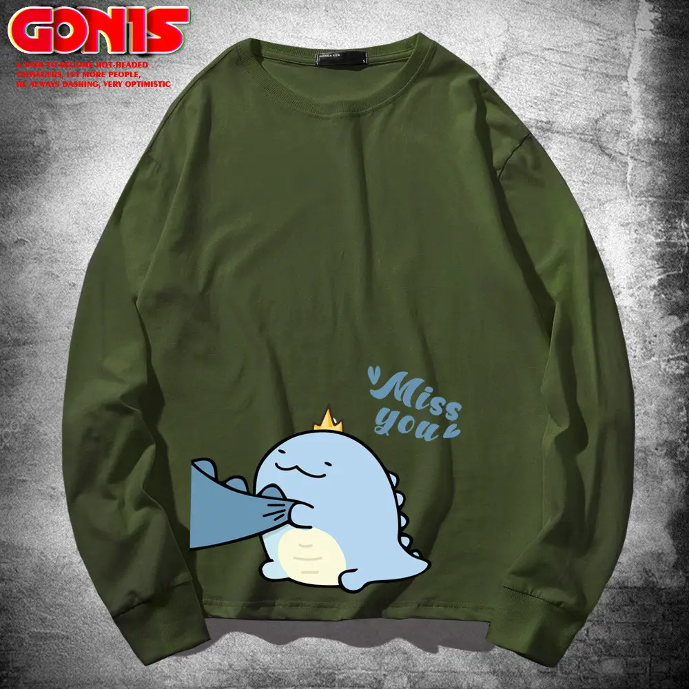 Hippo Dinosaur Long Sleeve Yellow T-Shirt - Image 15