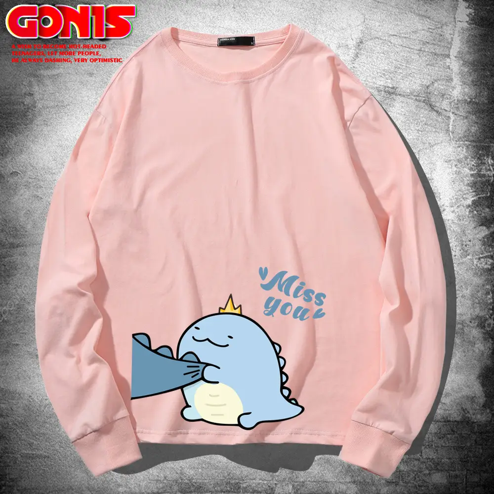 Hippo Dinosaur Long Sleeve Yellow T-Shirt - Image 17