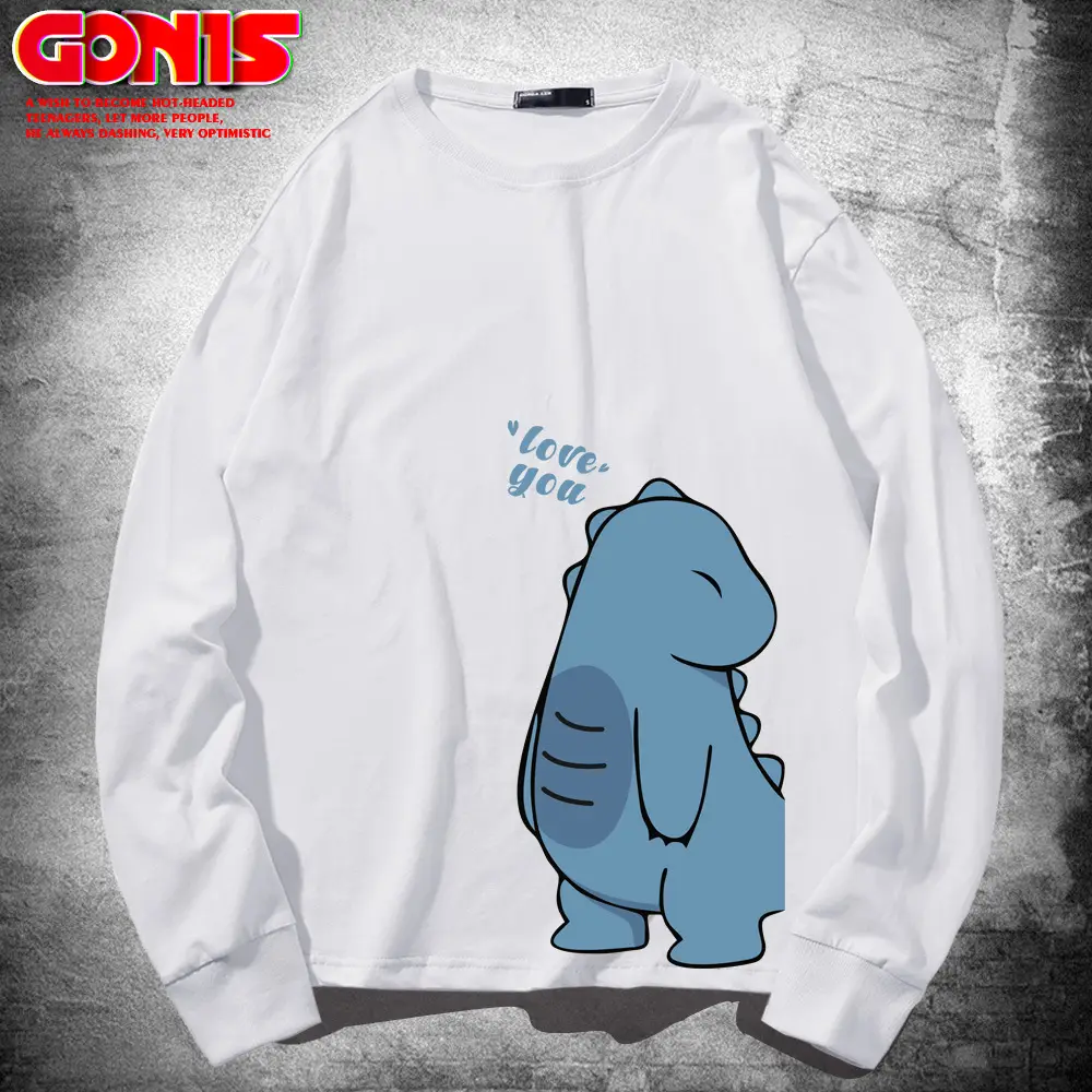 Hippo Dinosaur Long Sleeve Yellow T-Shirt - Image 2