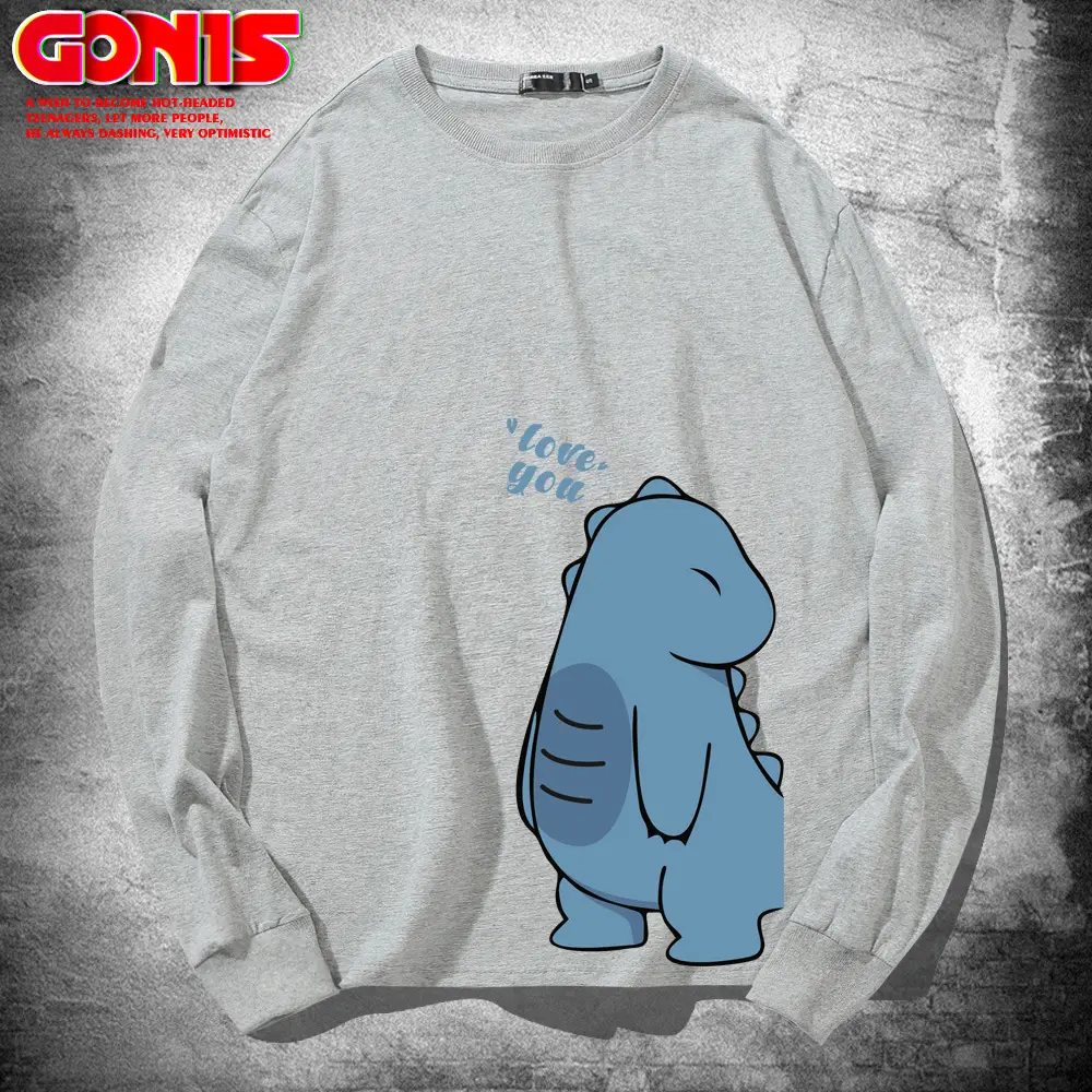 Hippo Dinosaur Long Sleeve Yellow T-Shirt - Image 7