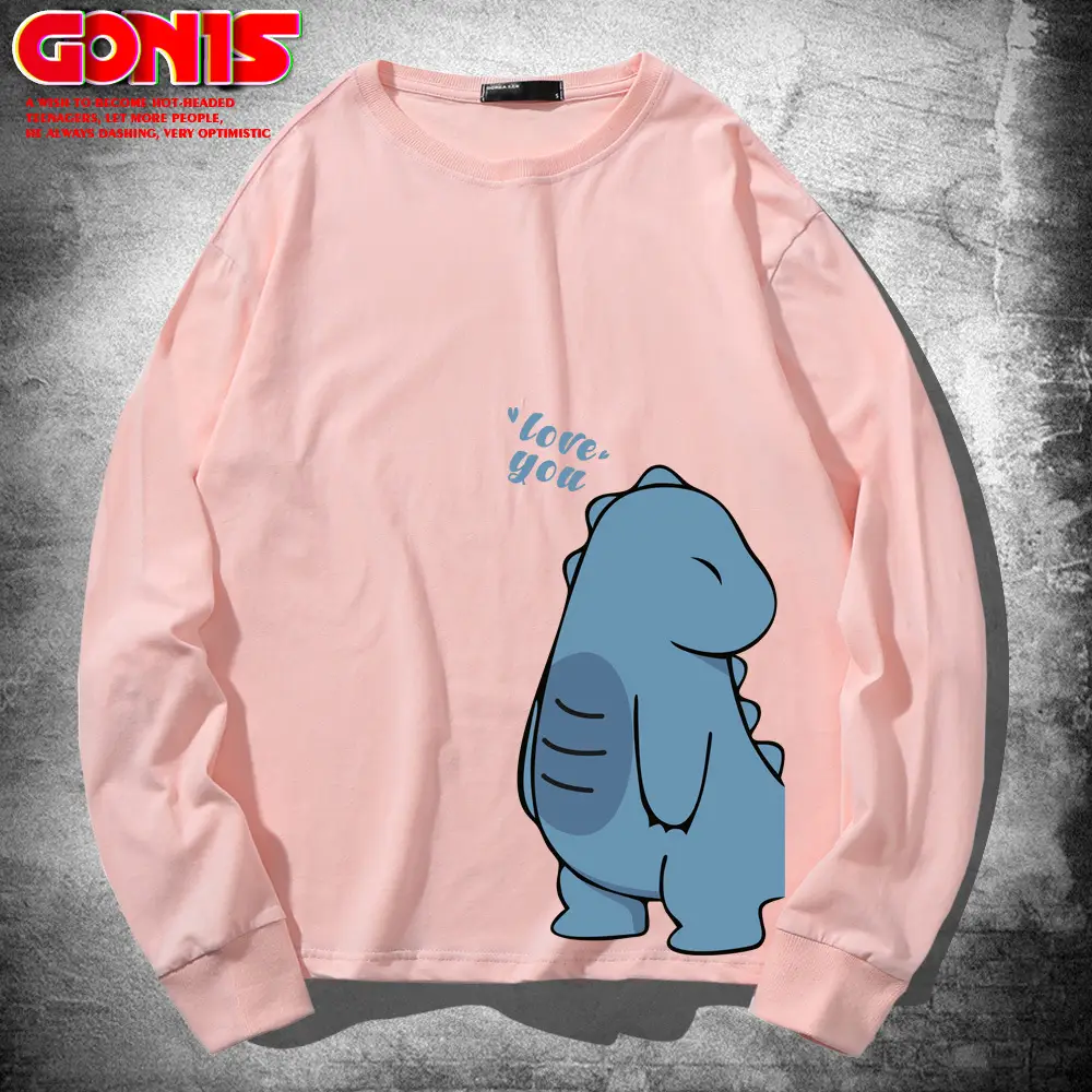 Hippo Dinosaur Long Sleeve Yellow T-Shirt - Image 8