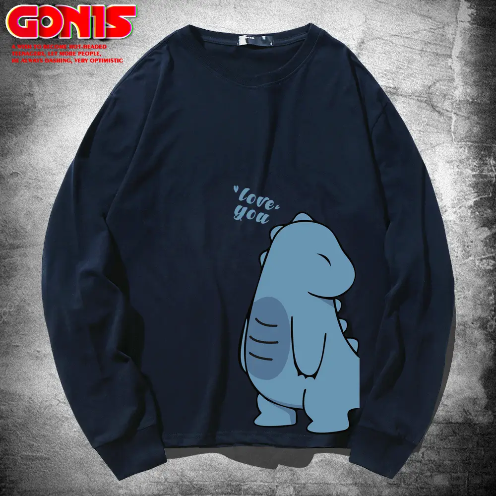 Hippo Dinosaur Long Sleeve Yellow T-Shirt - Image 9