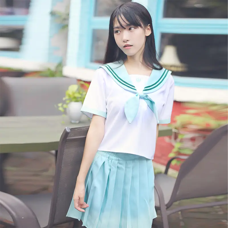 Japanese Sailor Suit JK Uniform Academic Mint Green - Image 5