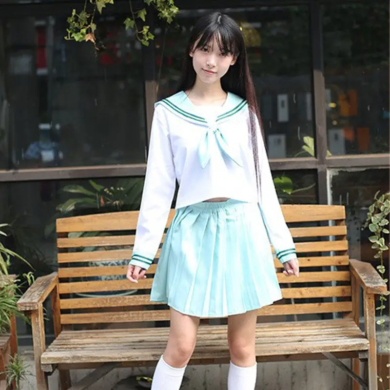Japanese Sailor Suit JK Uniform Academic Mint Green - Image 7