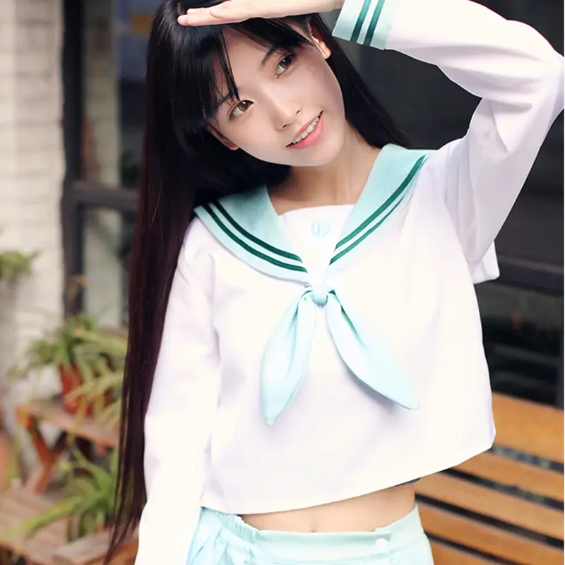 Japanese Sailor Suit JK Uniform Academic Mint Green - Image 4