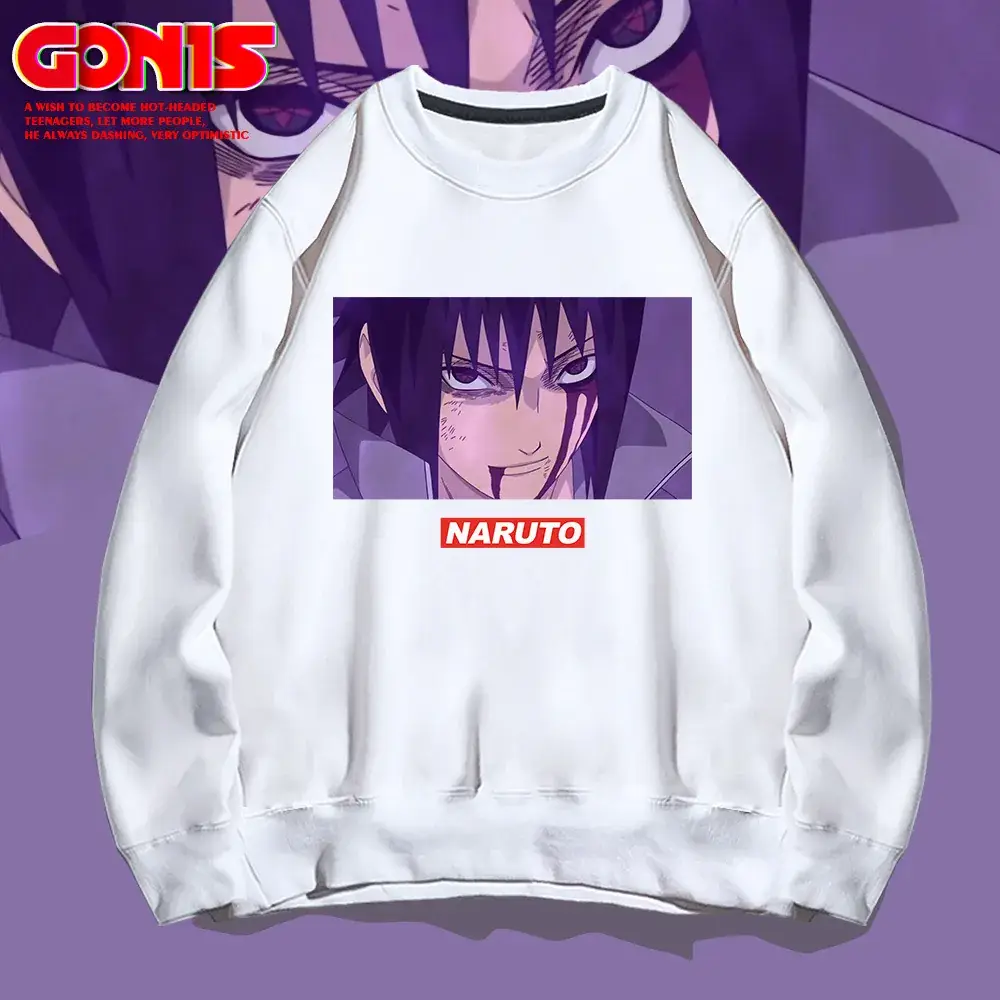 Naruto Anime Print Red Sweatshirt for Men