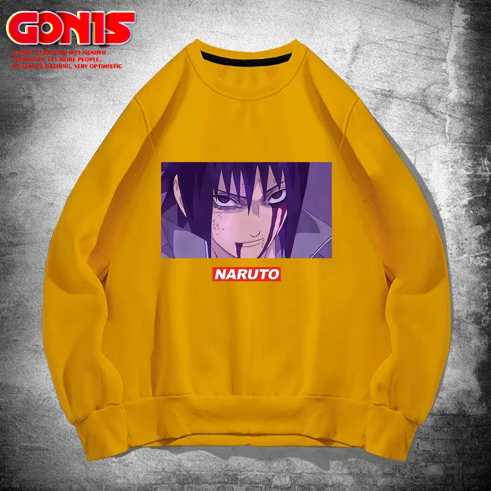 Naruto Anime Print Red Sweatshirt for Men