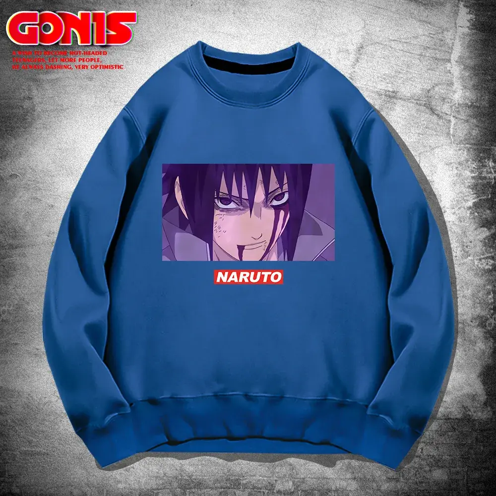 Naruto Anime Print Red Sweatshirt for Men