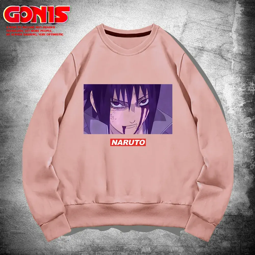 Naruto Anime Print Red Sweatshirt for Men