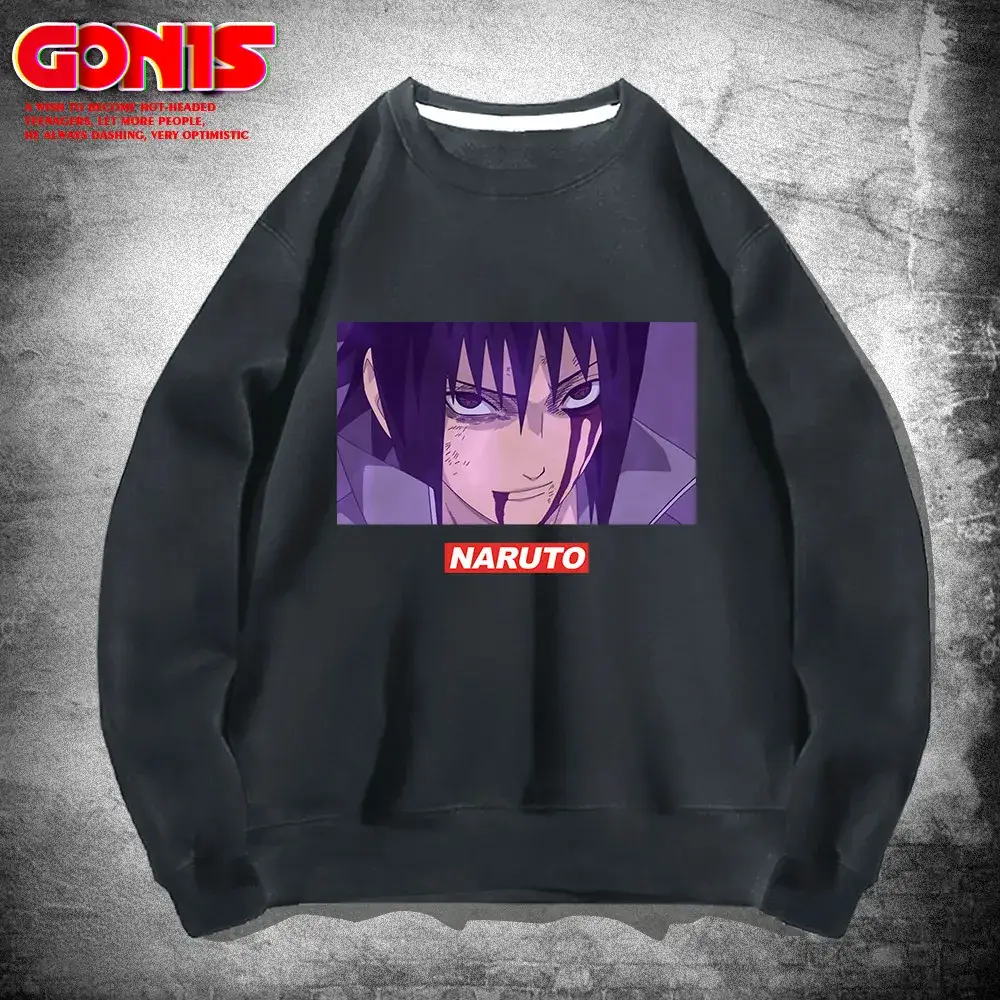 Naruto Anime Print Red Sweatshirt for Men