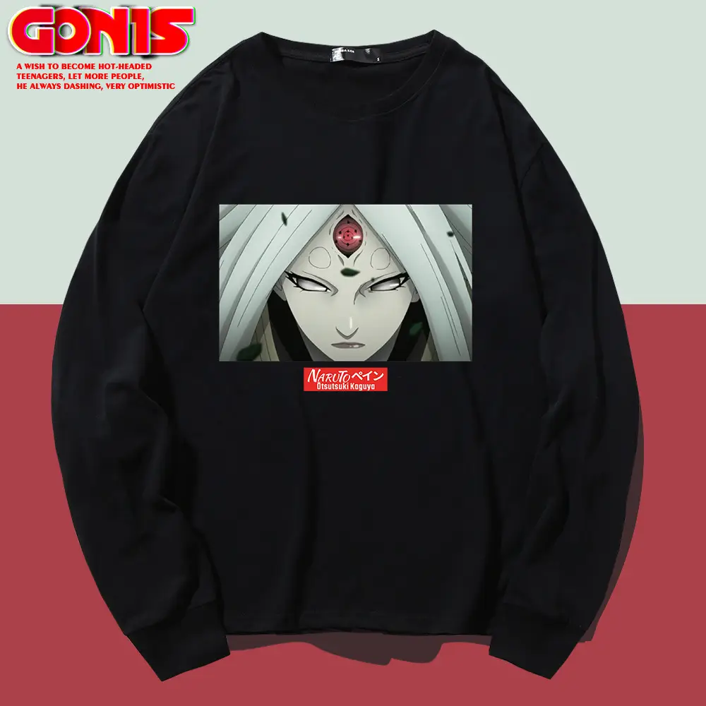 Naruto Graphic Long Sleeve T-Shirt Black - Image 10