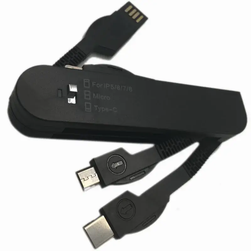 3-in-1 USB Type-C Charging Cable with Type-C & Lightning Ports - Image 3